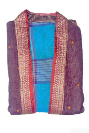 Kiitoslife Vintage Kantha Jacket One Size Short Plum/Red/Gold/Blue