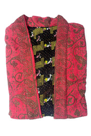 Kiitoslife Vintage Kantha Jacket One Size Short RED/GOLD/BLACK