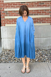 Kiitoslife Omra Ombré Blue Organic Voile Dress