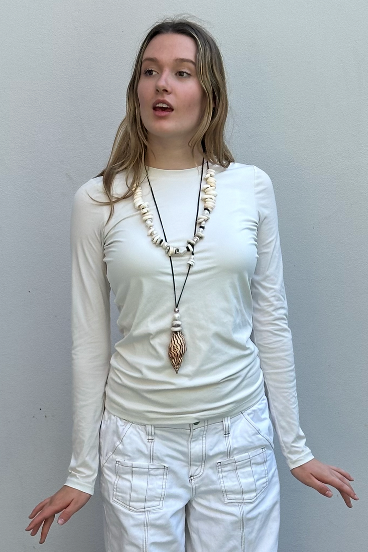 Beached Treasures Pearl & Cowrie Choker Necklace