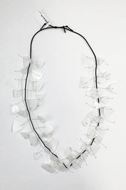 Takara Small Kinetic Necklace White Crosshatch