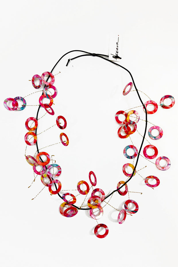 Takara Kinetic Circles Necklace Pink