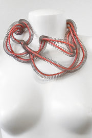 Rosalba Galati Eterea 4-Strand Steel Necklace Fluorescent Orange