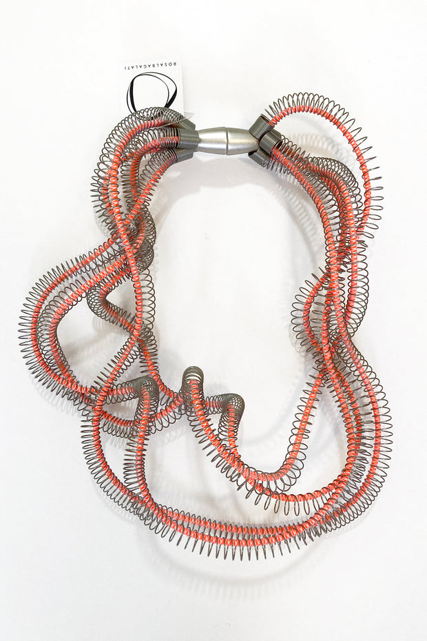 Rosalba Galati Eterea 4-Strand Steel Necklace Fluorescent Orange