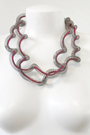 Rosalba Galati Eterea Long Steel Necklace Fuchsia