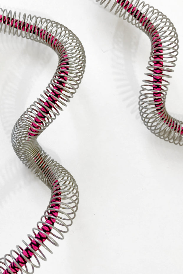Rosalba Galati Eterea Long Steel Necklace Fuchsia