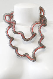 Rosalba Galati Eterea Long Steel Necklace Fluorescent Orange
