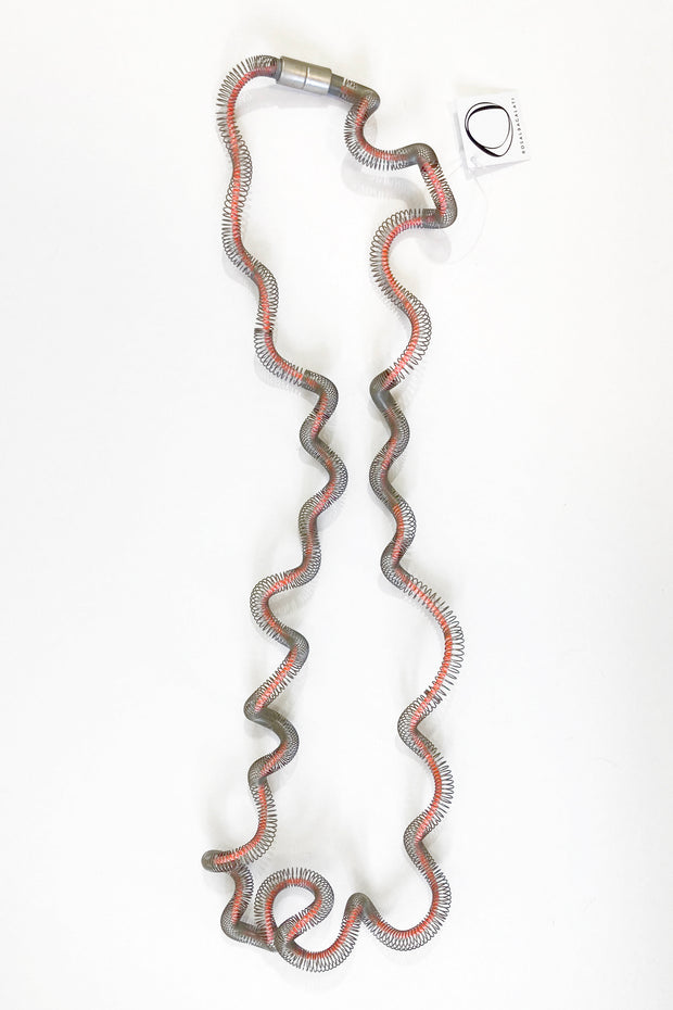 Rosalba Galati Eterea Long Steel Necklace Fluorescent Orange