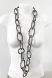 Rosalba Galati Bond Metal Copper Mesh Link Necklace Silver