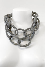 Rosalba Galati Bond Metal Copper Mesh Link Necklace Silver