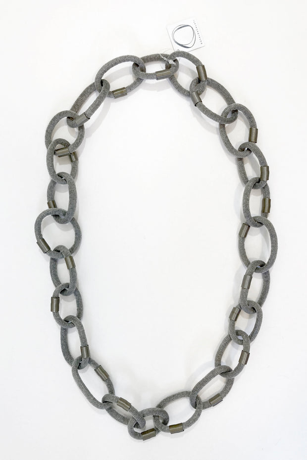 Rosalba Galati Bond Metal Copper Mesh Link Necklace Silver