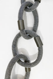 Rosalba Galati Bond Metal Copper Mesh Link Necklace Silver