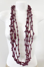 Rosalba Galati Spider Long Knot Fabric Necklace Burgundy