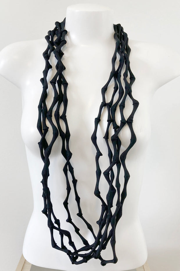 Rosalba Galati Spider Long Knot Fabric Necklace Black