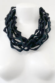 Rosalba Galati Spider Long Knot Fabric Necklace Black