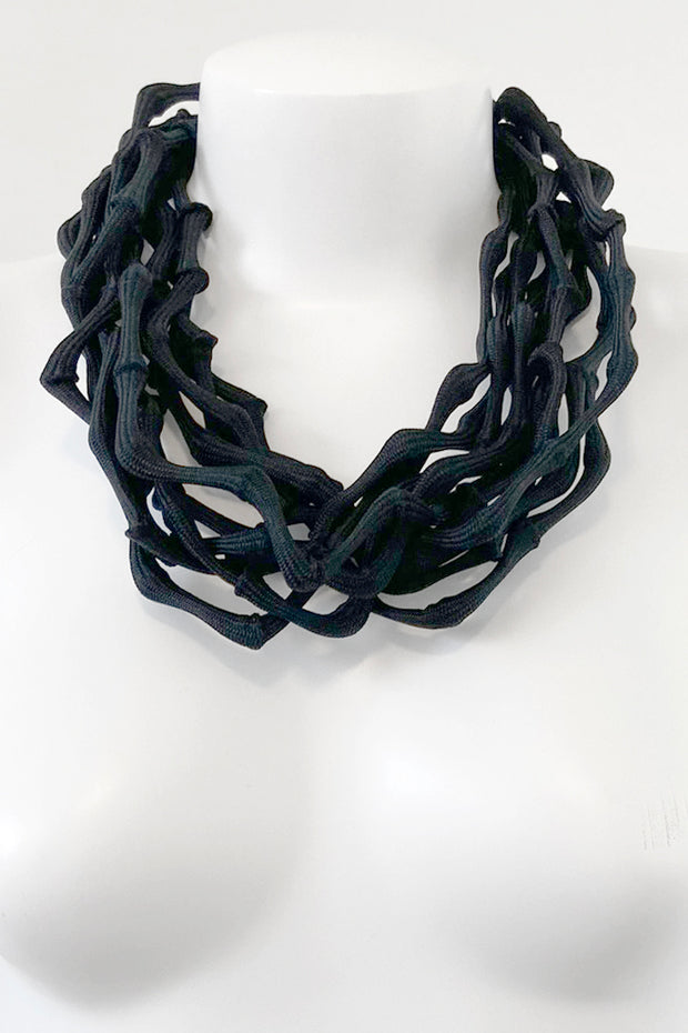 Rosalba Galati Spider Long Knot Fabric Necklace Black