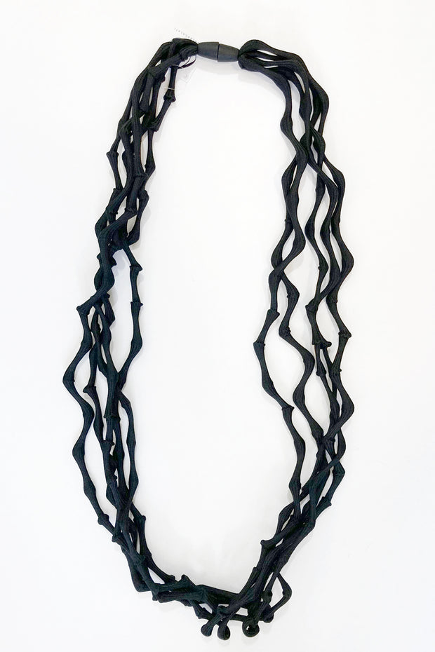 Rosalba Galati Spider Long Knot Fabric Necklace Black