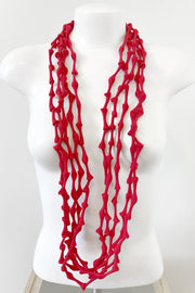 Rosalba Galati Spider Long Knot Fabric Necklace Red