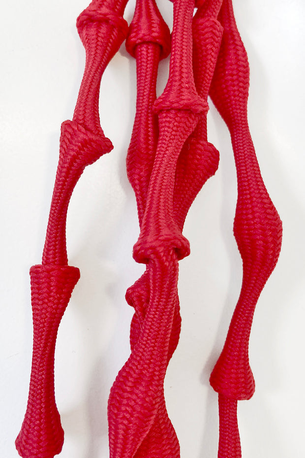 Rosalba Galati Spider Long Knot Fabric Necklace Red