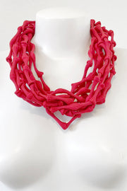 Rosalba Galati Spider Long Knot Fabric Necklace Red