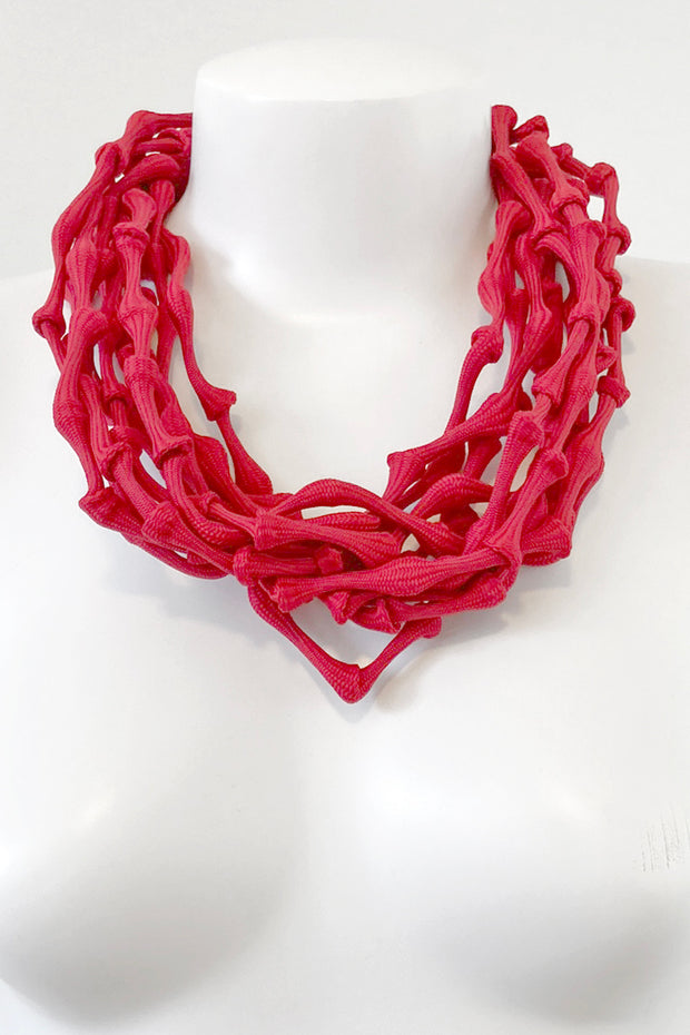 Rosalba Galati Spider Long Knot Fabric Necklace Red