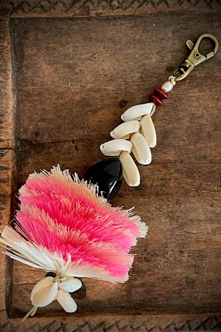 Beached Treasures Pink Hau Keyring