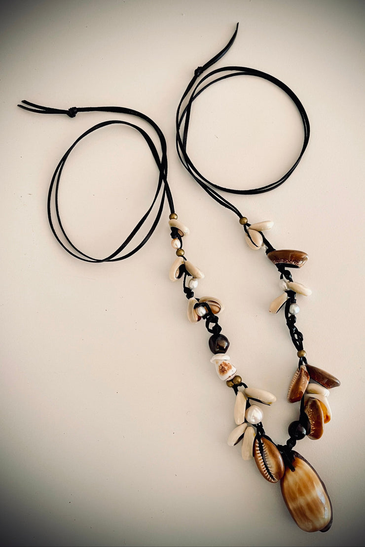 Beached Treasures Chocolate Cowrie Necklace