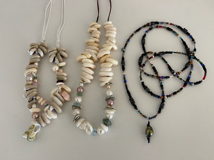 Beached Treasures Tropical Turban Macrame Necklace
