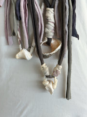 Beached Treasures Cotton Jersey and Shell Necklace