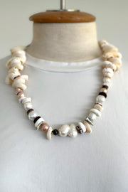 Beached Treasures Pearl and Cowrie Shell Necklace