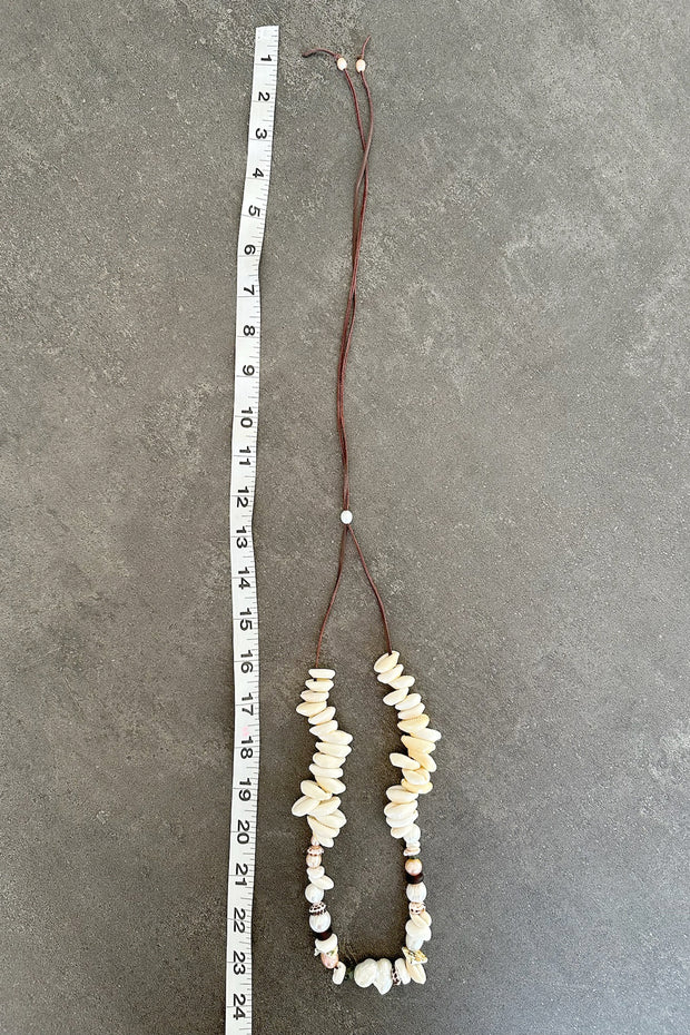 Beached Treasures Pearl and Cowrie Shell Necklace