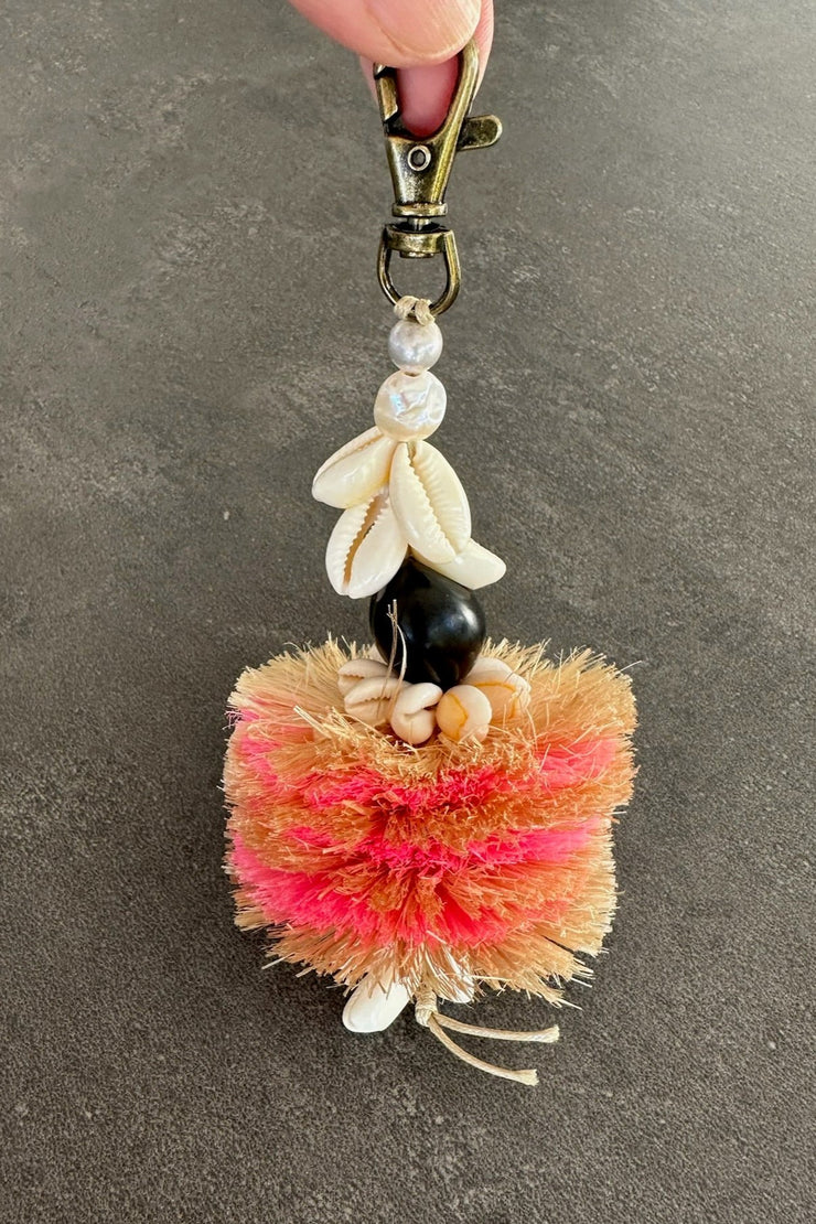 Beached Treasures Pink Hau Keyring