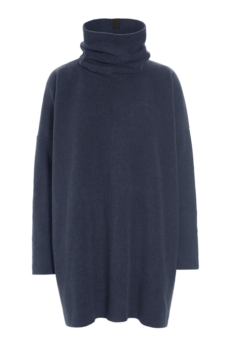 Henriette Steffensen High Neck Fleece Tunic Evening Blue | 1288