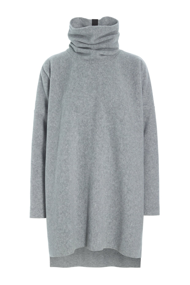 Henriette Steffensen High Neck Fleece Tunic Light Grey | 1288
