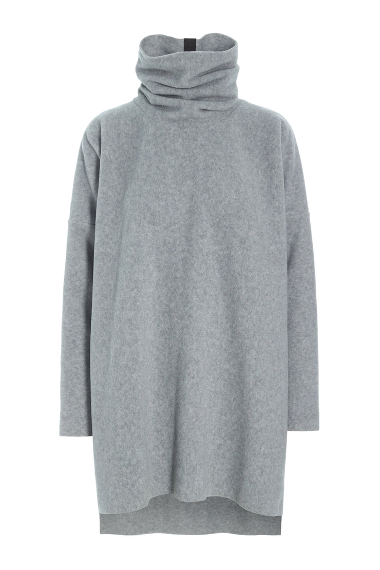 Henriette Steffensen High Neck Fleece Tunic Light Grey | 1288
