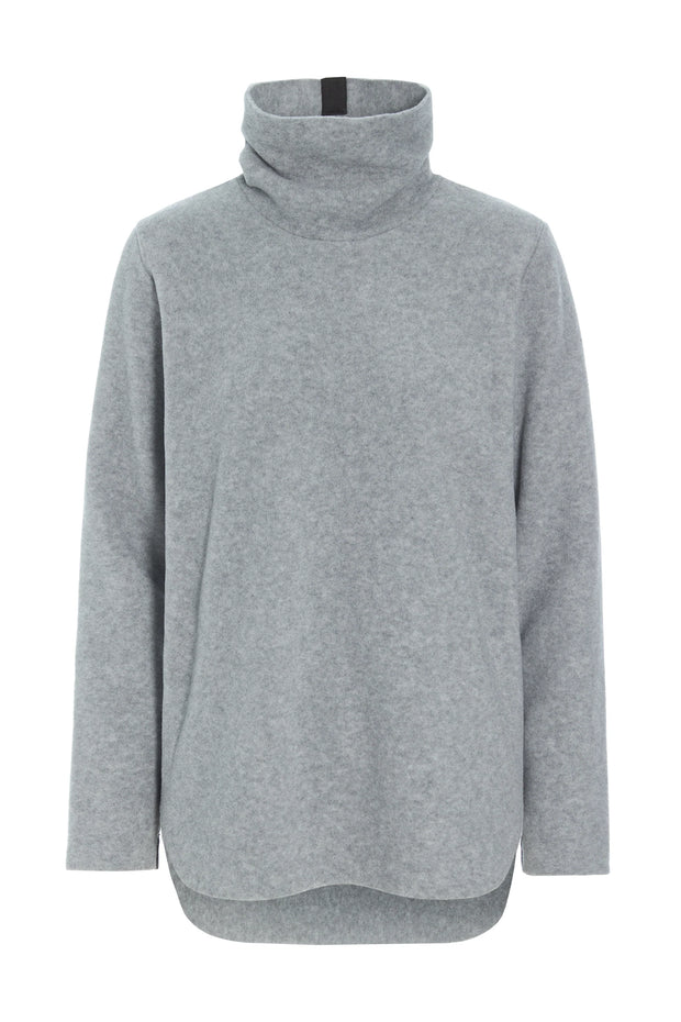 Henriette Steffensen High Neck Fleece Blouse Light Grey | 1348