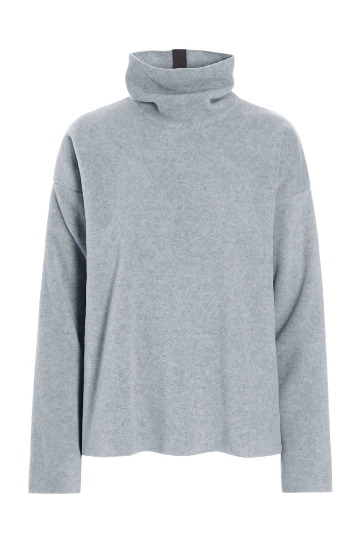 Henriette Steffensen High Neck Short Fleece Blouse Light Grey | 1360