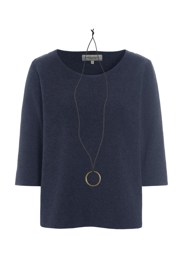 Henriette Steffensen 3/4 Sleeve Fleece Blouse Evening Blue | 1368