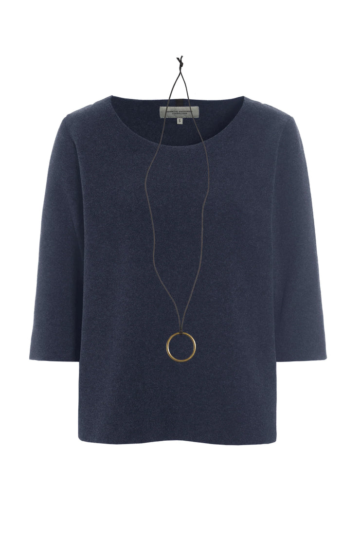 Henriette Steffensen 3/4 Sleeve Fleece Blouse Evening Blue | 1368