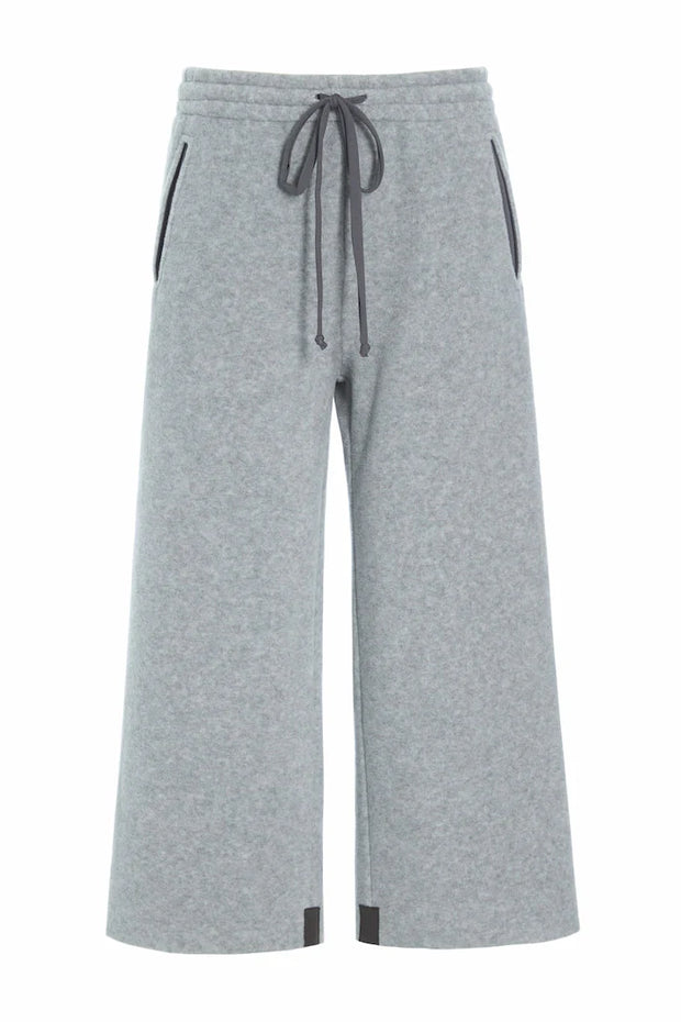 Henriette Steffensen Fleece Flare Cropped Trousers Light Grey | 2115
