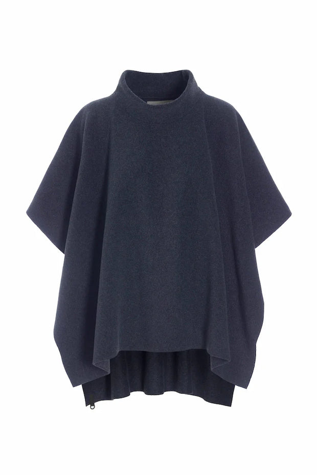 Henriette Steffensen Fleece Poncho Evening Blue | 4126