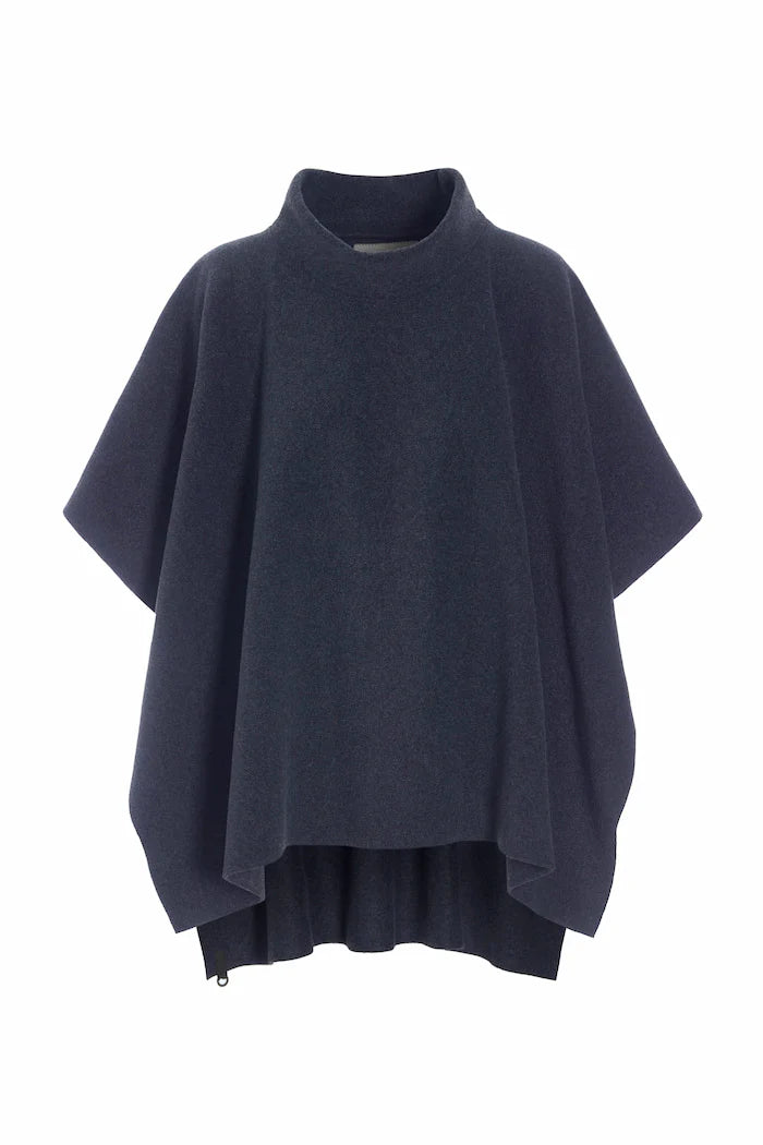 Henriette Steffensen Fleece Poncho Evening Blue | 4126