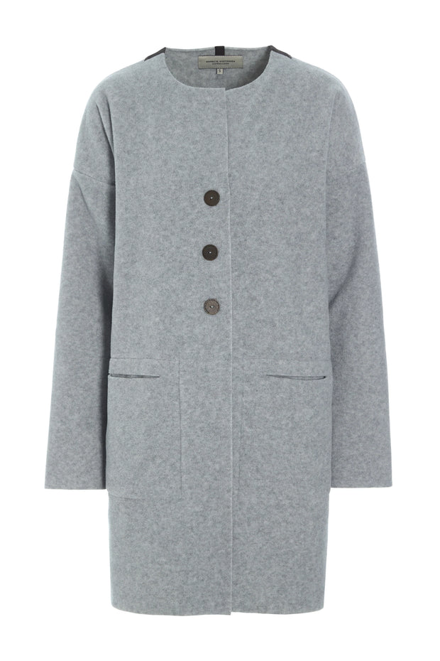 Henriette Steffensen Fleece Cardigan Jacket Light Grey | 7163