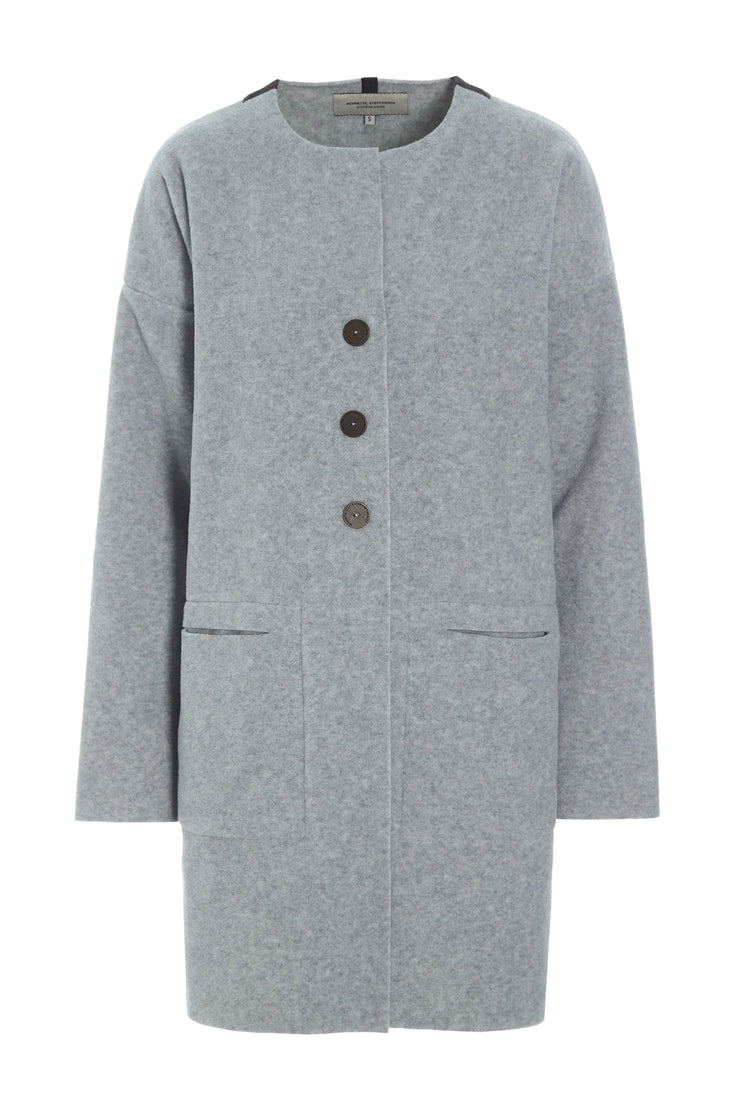 Henriette Steffensen Fleece Cardigan Jacket Light Grey | 7163