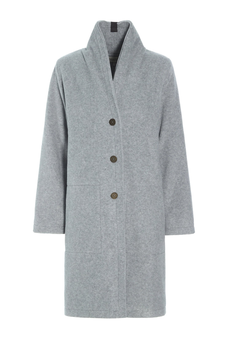 Henriette Steffensen Fleece Coat Double Layer Light Grey | 7165