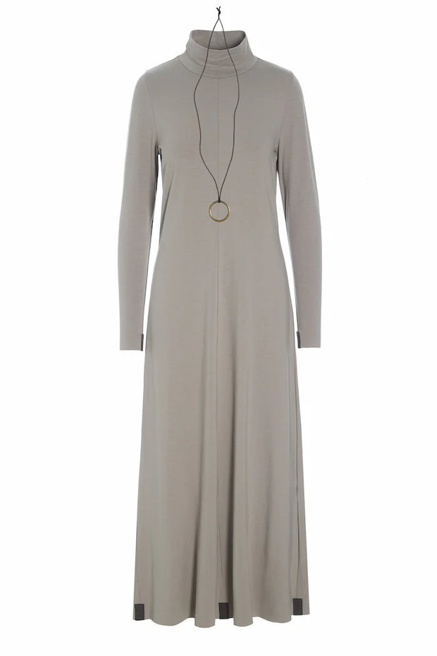 Henriette Steffensen Jersey High Neck Dress Elephant | 98058