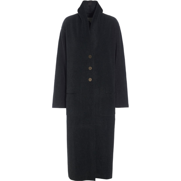Henriette Steffensen Fleece Long Cardigan Soft Black | 7162