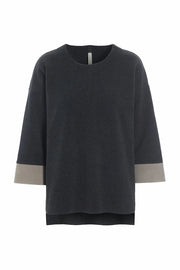 Henriette Steffensen Fleece Blouse 2 Colored Soft Black/Elephant | 1371