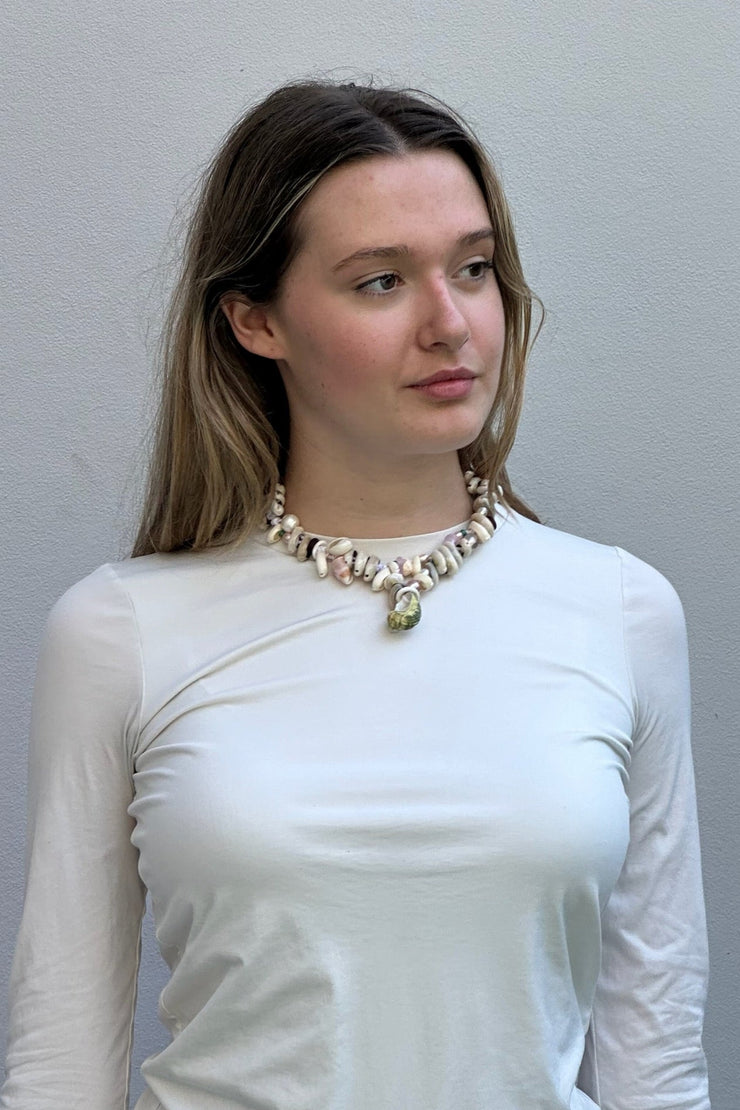 Beached Treasures Tropical Turban Macrame Necklace