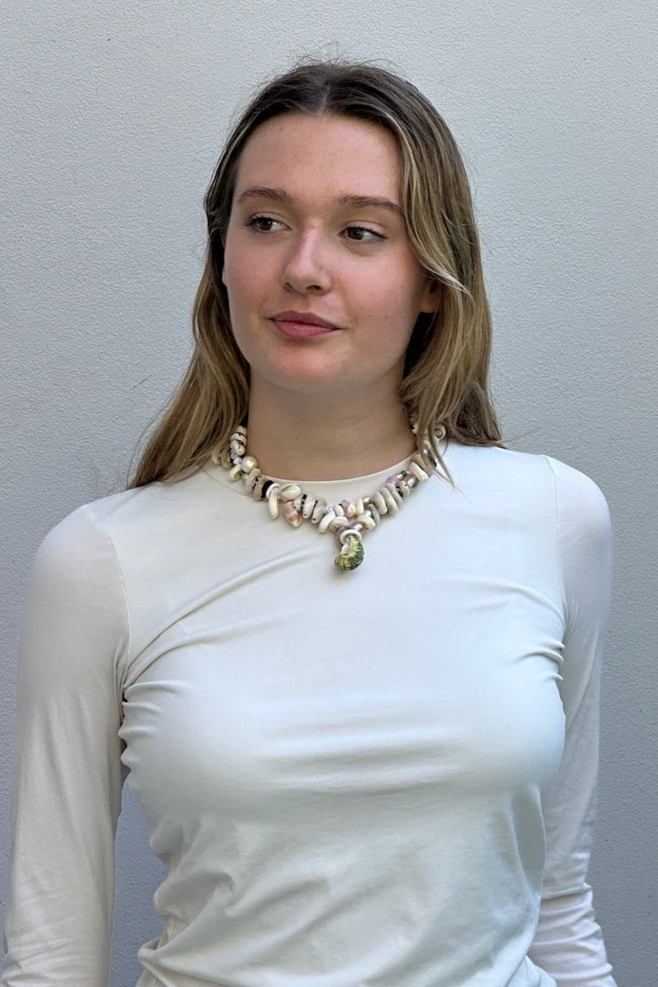 Beached Treasures Tropical Turban Macrame Necklace